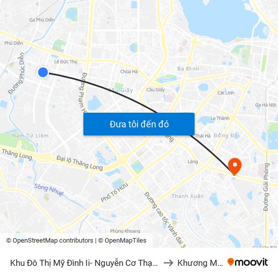 Khu Đô Thị Mỹ Đình Ii- Nguyễn Cơ Thạch to Khương Mai map