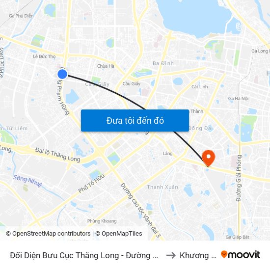 Đối Diện Bưu Cục Thăng Long - Đường Phạm Hùng to Khương Mai map