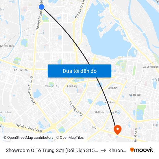 Showroom Ô Tô Trung Sơn (Đối Diện 315 Phạm Văn Đồng) to Khương Mai map