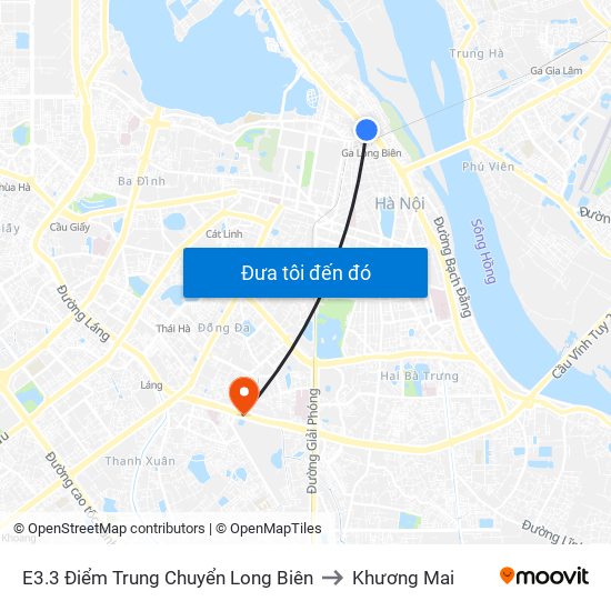 E3.3 Điểm Trung Chuyển Long Biên to Khương Mai map