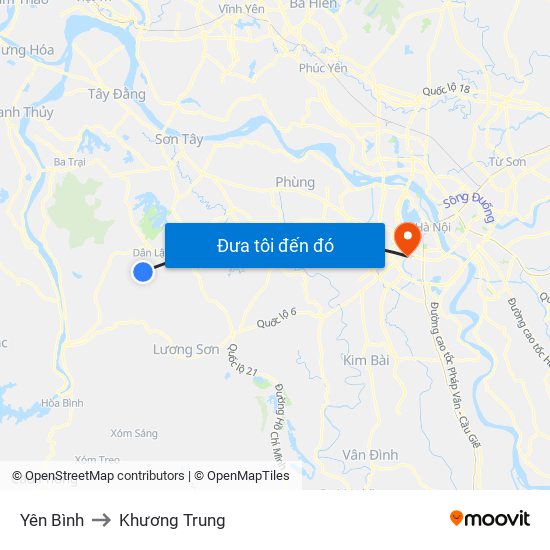 Yên Bình to Khương Trung map