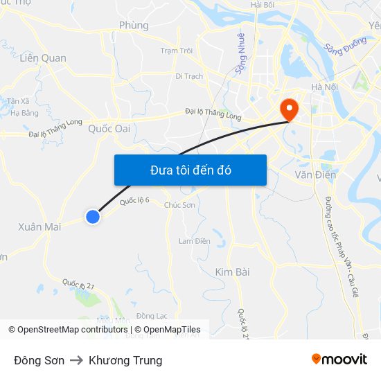 Đông Sơn to Khương Trung map
