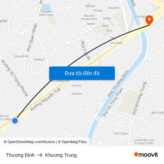 Thượng Đình to Khương Trung map