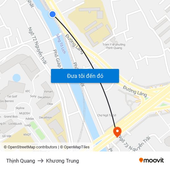 Thịnh Quang to Khương Trung map