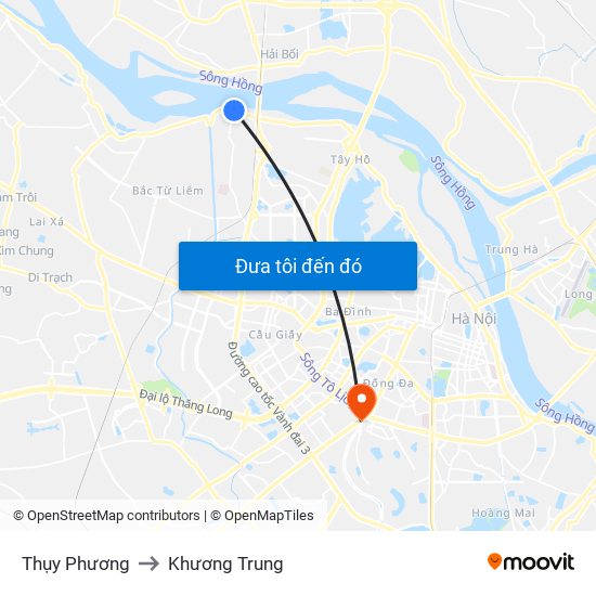 Thụy Phương to Khương Trung map