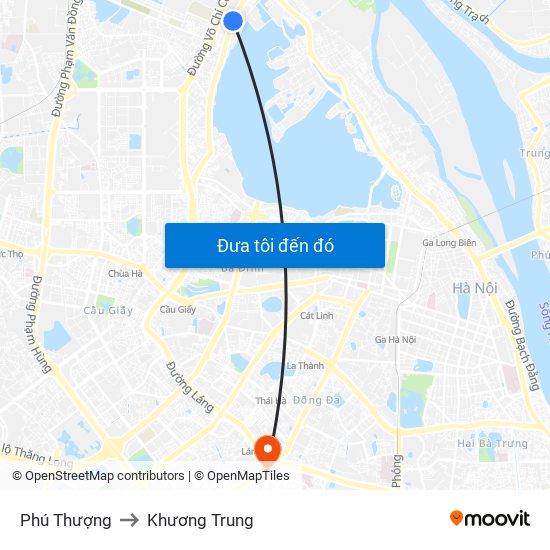 Phú Thượng to Khương Trung map