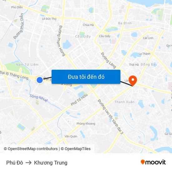 Phú Đô to Khương Trung map