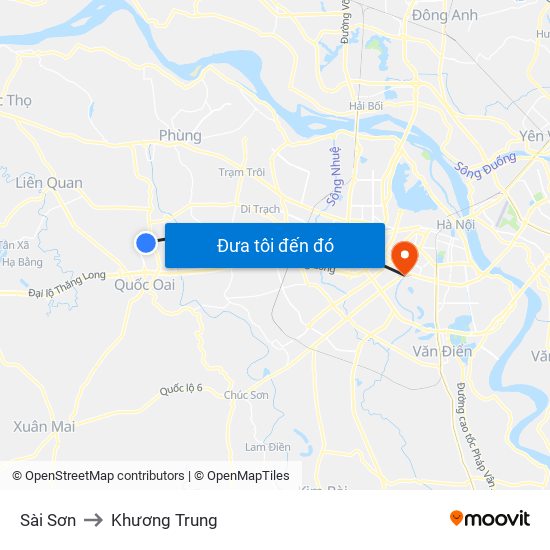 Sài Sơn to Khương Trung map