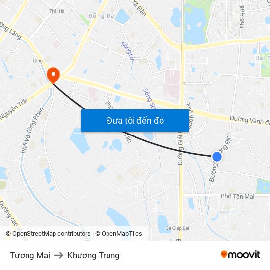 Tương Mai to Khương Trung map