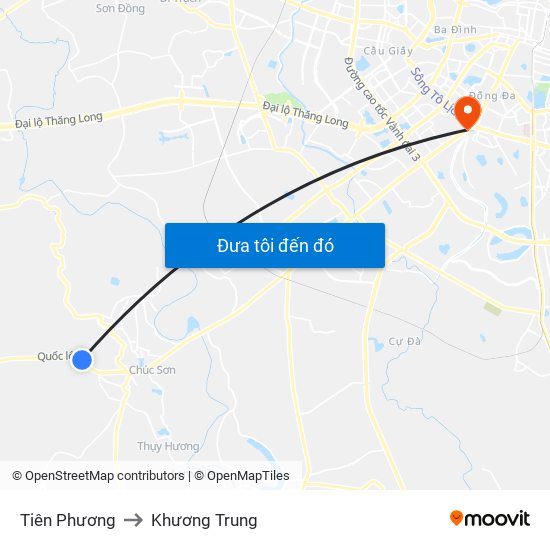 Tiên Phương to Khương Trung map