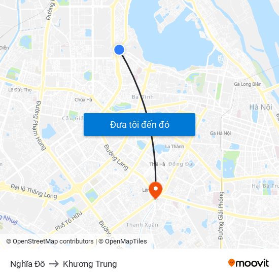 Nghĩa Đô to Khương Trung map