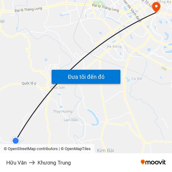 Hữu Văn to Khương Trung map