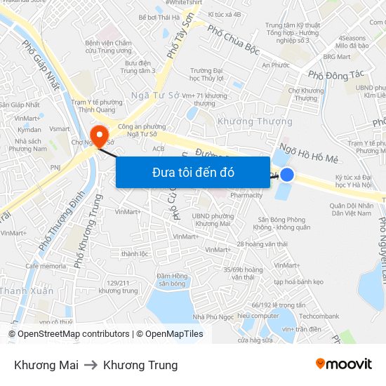 Khương Mai to Khương Trung map