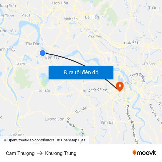 Cam Thượng to Khương Trung map