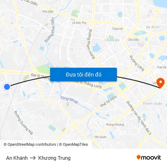 An Khánh to Khương Trung map