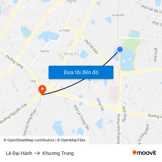 Lê Đại Hành to Khương Trung map