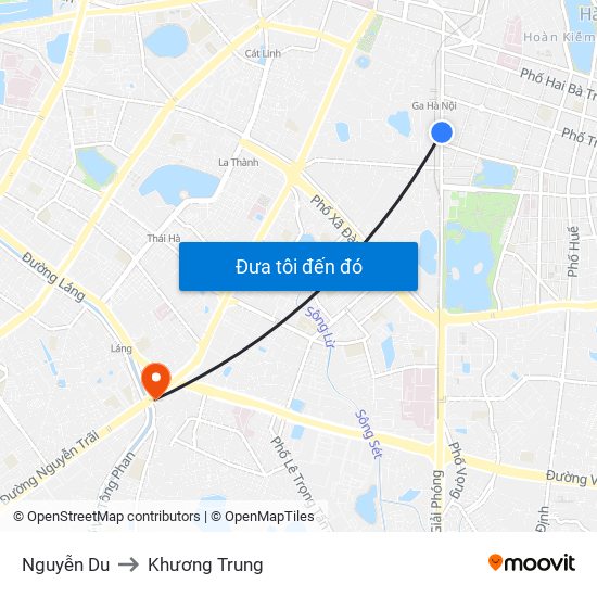 Nguyễn Du to Khương Trung map