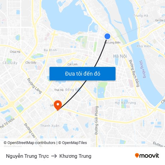 Nguyễn Trung Trực to Khương Trung map