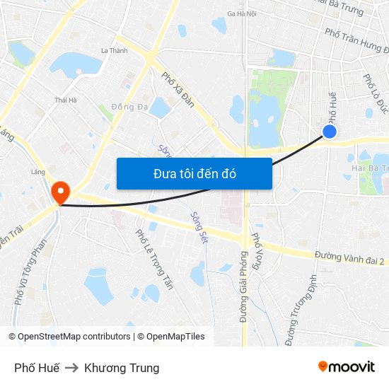 Phố Huế to Khương Trung map