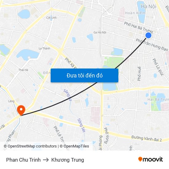 Phan Chu Trinh to Khương Trung map
