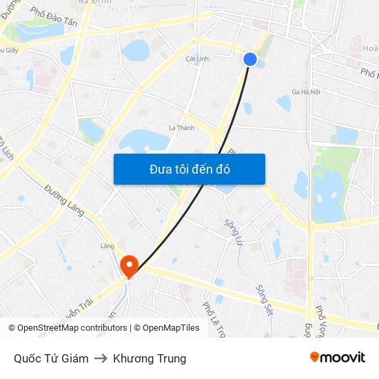 Quốc Tử Giám to Khương Trung map