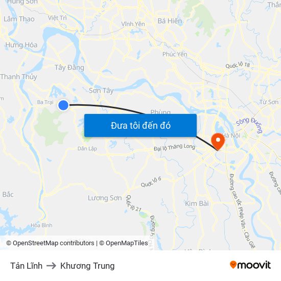 Tản Lĩnh to Khương Trung map