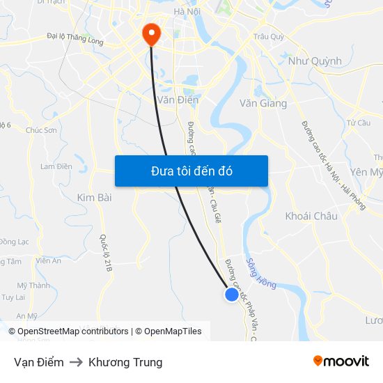 Vạn Điểm to Khương Trung map