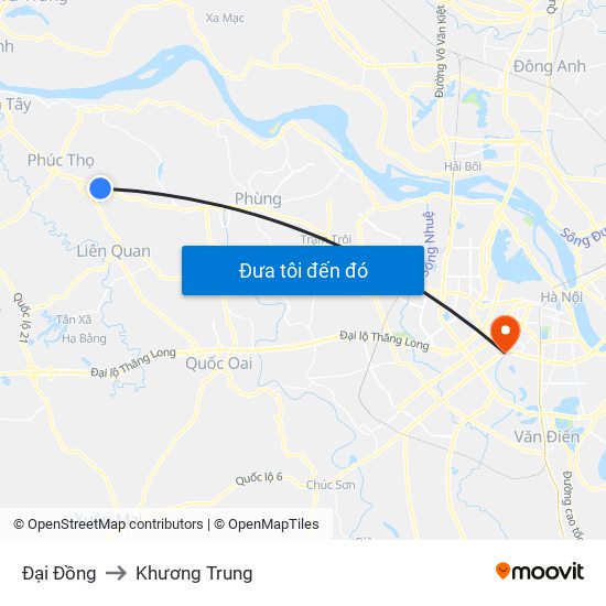 Đại Đồng to Khương Trung map