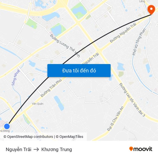 Nguyễn Trãi to Khương Trung map