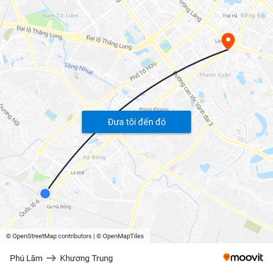 Phú Lãm to Khương Trung map