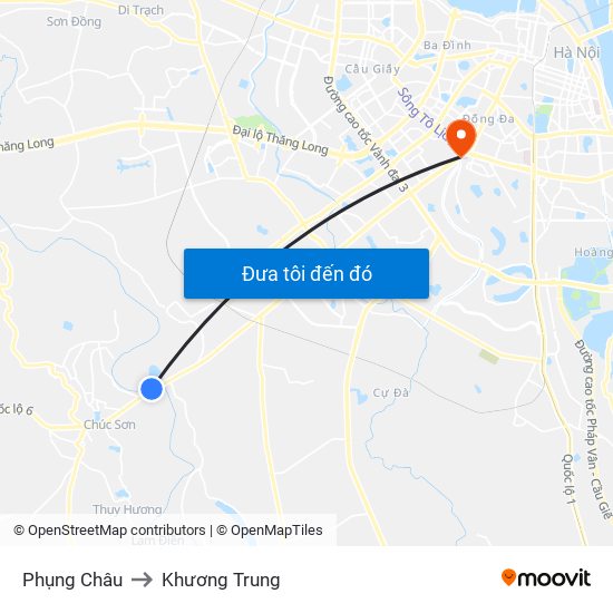 Phụng Châu to Khương Trung map