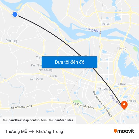 Thượng Mỗ to Khương Trung map