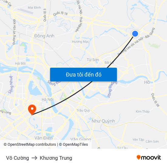 Võ Cường to Khương Trung map