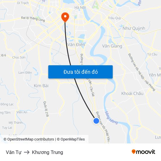 Văn Tự to Khương Trung map