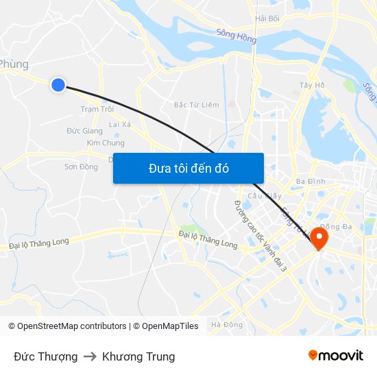 Đức Thượng to Khương Trung map