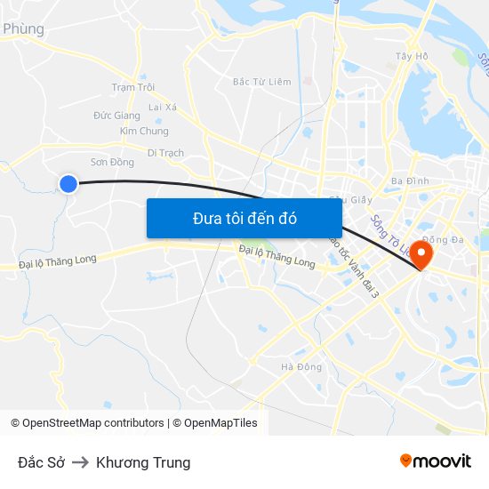 Đắc Sở to Khương Trung map