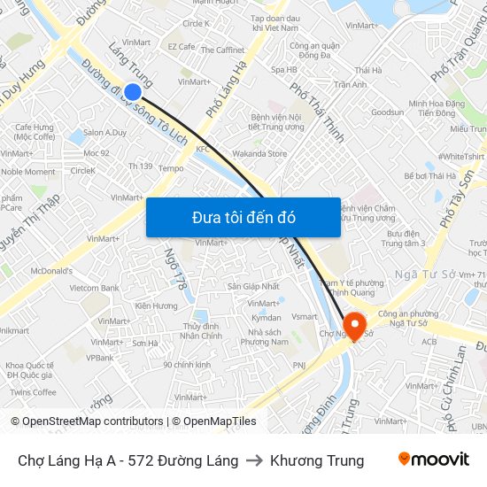 Chợ Láng Hạ A - 572 Đường Láng to Khương Trung map