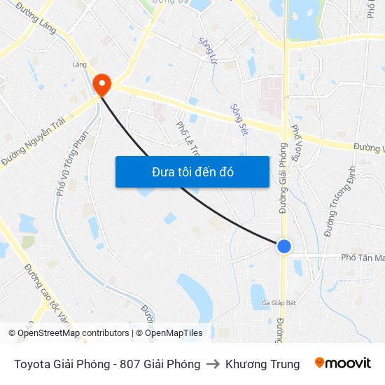 Toyota Giải Phóng - 807 Giải Phóng to Khương Trung map