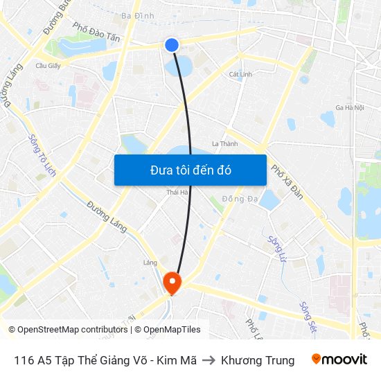 116 A5 Tập Thể Giảng Võ - Kim Mã to Khương Trung map