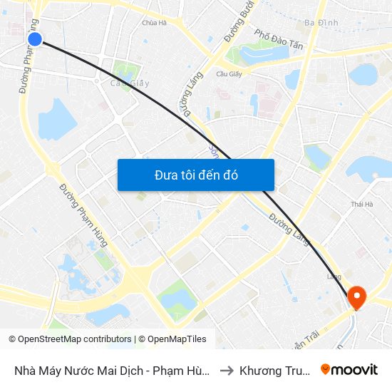 Nhà Máy Nước Mai Dịch - Phạm Hùng to Khương Trung map