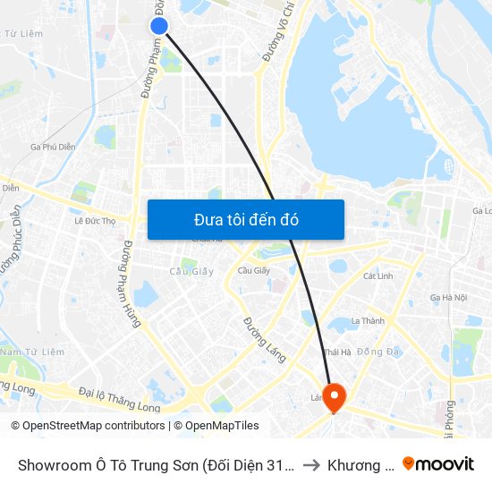 Showroom Ô Tô Trung Sơn (Đối Diện 315 Phạm Văn Đồng) to Khương Trung map