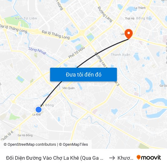 Đối Diện Đường Vào Chợ La Khê (Qua Ga Metro La Khê) - 405 Quang Trung (Hà Đông) to Khương Trung map