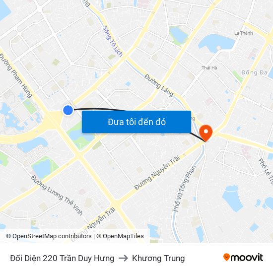 Đối Diện 220 Trần Duy Hưng to Khương Trung map