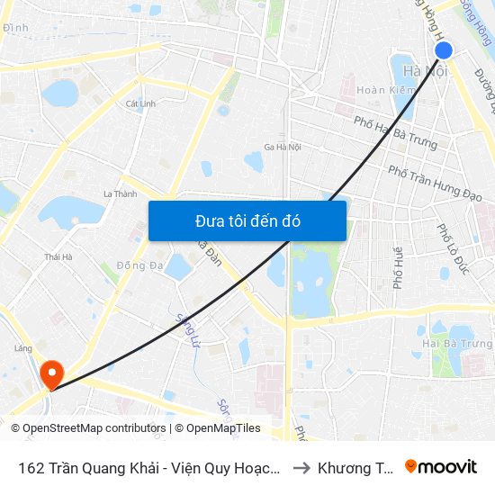 162 Trần Quang Khải - Viện Quy Hoạch Thủy Lợi to Khương Trung map