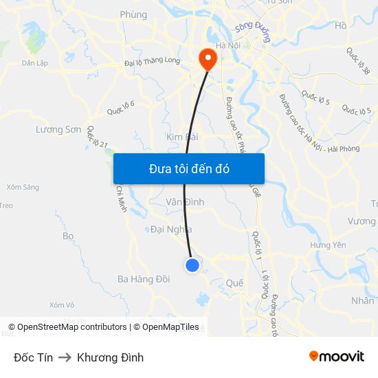 Đốc Tín to Khương Đình map