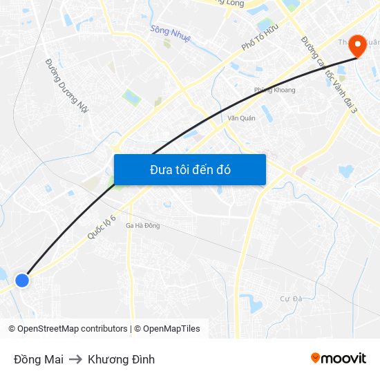 Đồng Mai to Khương Đình map