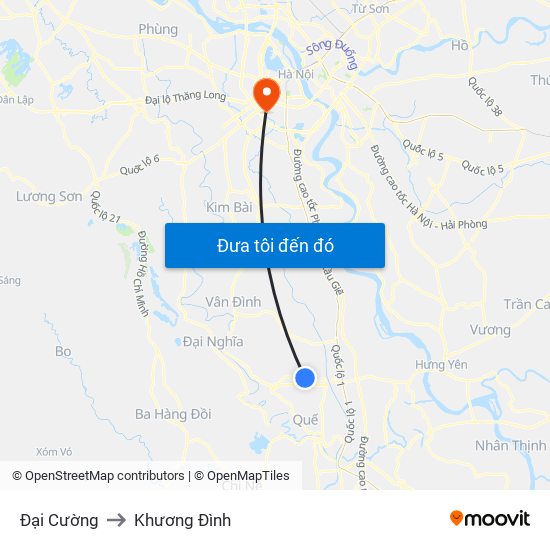 Đại Cường to Khương Đình map