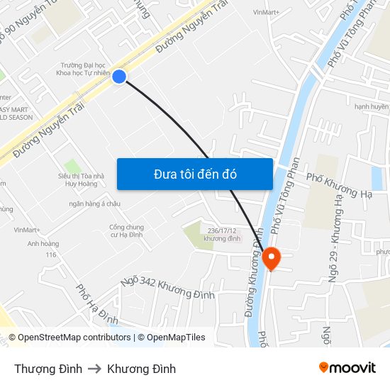 Thượng Đình to Khương Đình map