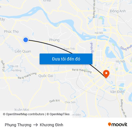 Phụng Thượng to Khương Đình map