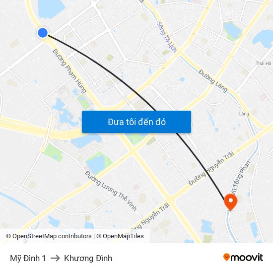 Mỹ Đình 1 to Khương Đình map